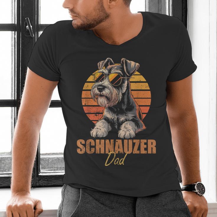 Retro Miniature Schnauzer Dad Vintage Dog Lovers Men's V-Neck T-Shirt Retro Miniature Schnauzer Dad Vintage Dog Lovers Men's V-Neck T-Shirt