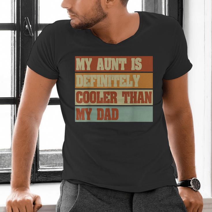 Retro Niece Nephew Auntie My Aunt Is Cooler Than My Dad Men's V-Neck T-Shirt