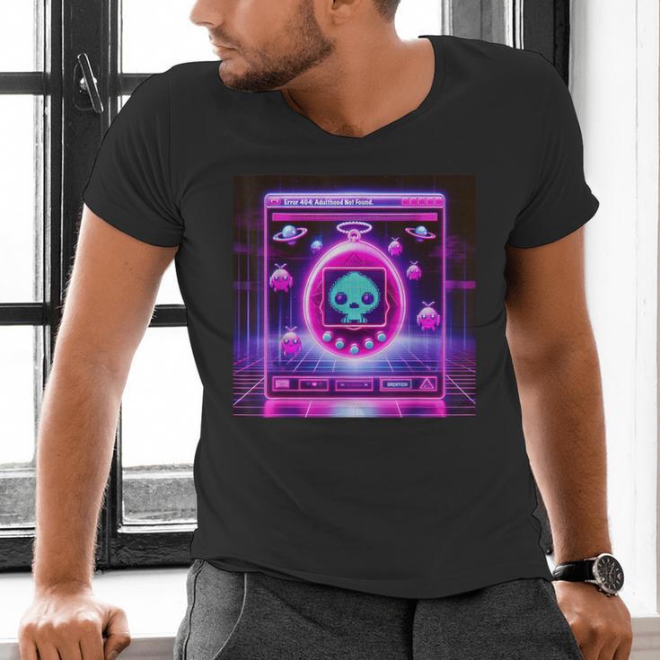 Retro Nostalgia Vaporwave- Error 404 Men's V-Neck T-Shirt Retro Nostalgia Vaporwave- Error 404 Men's V-Neck T-Shirt