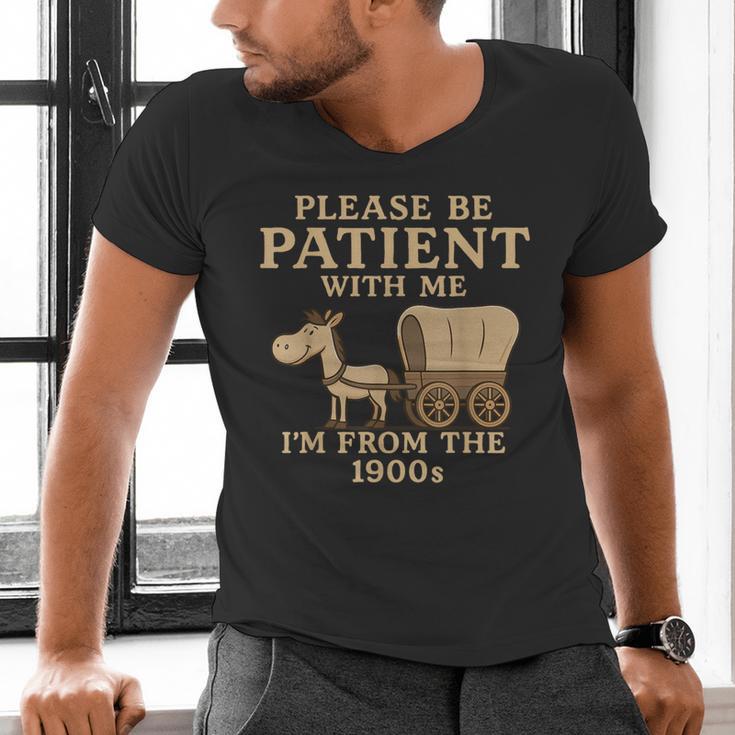 Retro Please Be Patient With Me I'm From The 1900s Vintage Men's V-Neck T-Shirt
