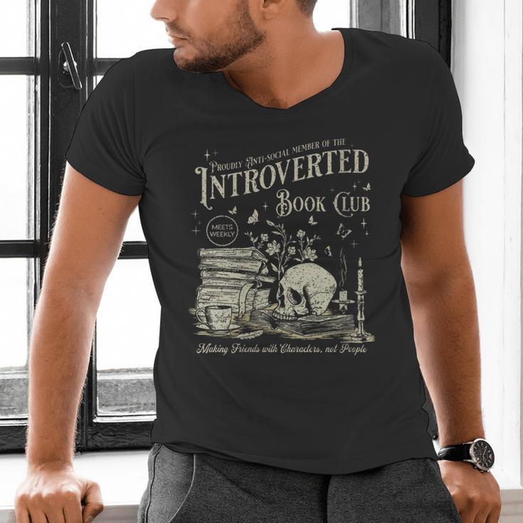 Retro Proud Anti Social Member Of Introverted Book Club Men's V-Neck T-Shirt