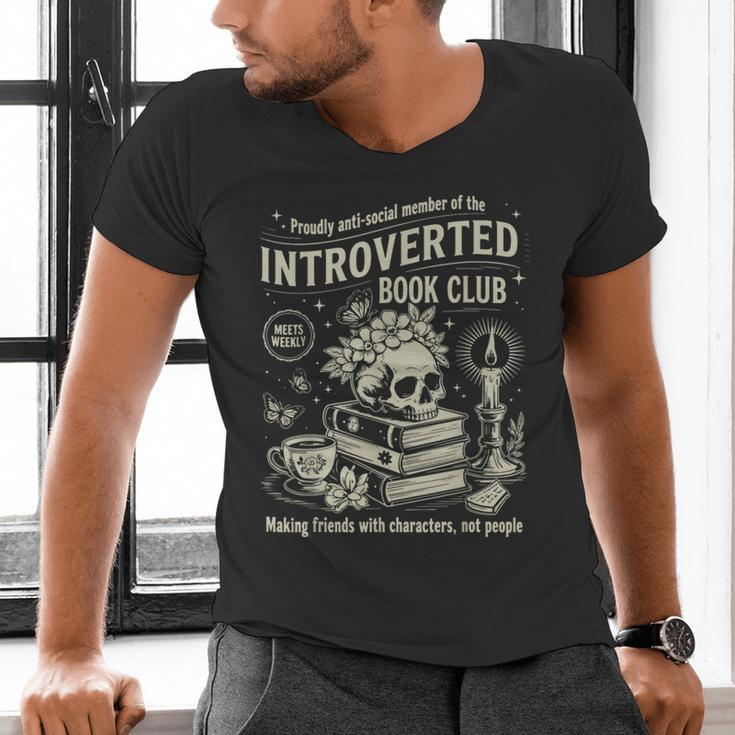 Retro Proud Anti Social Member Of Introverted Book Club Men's V-Neck T-Shirt Retro Proud Anti Social Member Of Introverted Book Club Men's V-Neck T-Shirt