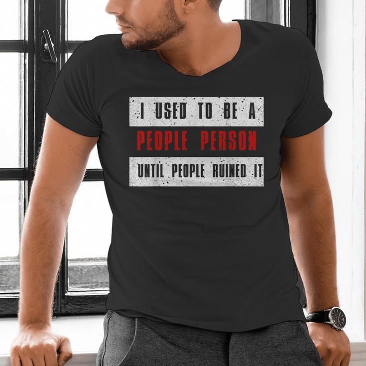 Retro Sarcastic Introvert I Used To Be A People Person Men's V-Neck T-Shirt