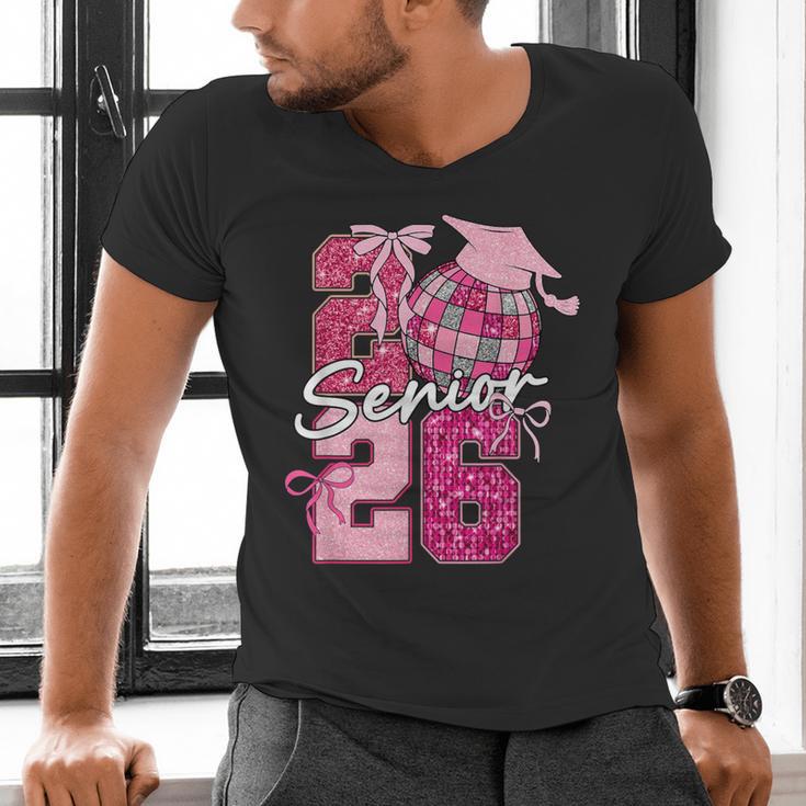 Retro Senior 2026 Coquette Bow Graduation Class Of 2026 Men's V-Neck T-Shirt