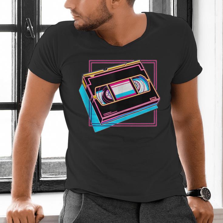 Retro VHS Vaporwave Video Cassette Nostalgia Geek Chic Men's V-Neck T-Shirt