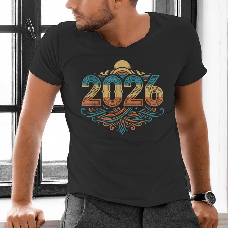 Retro Vintage Style 2026 Nostalgia Sunset Family Reunion Men's V-Neck T-Shirt