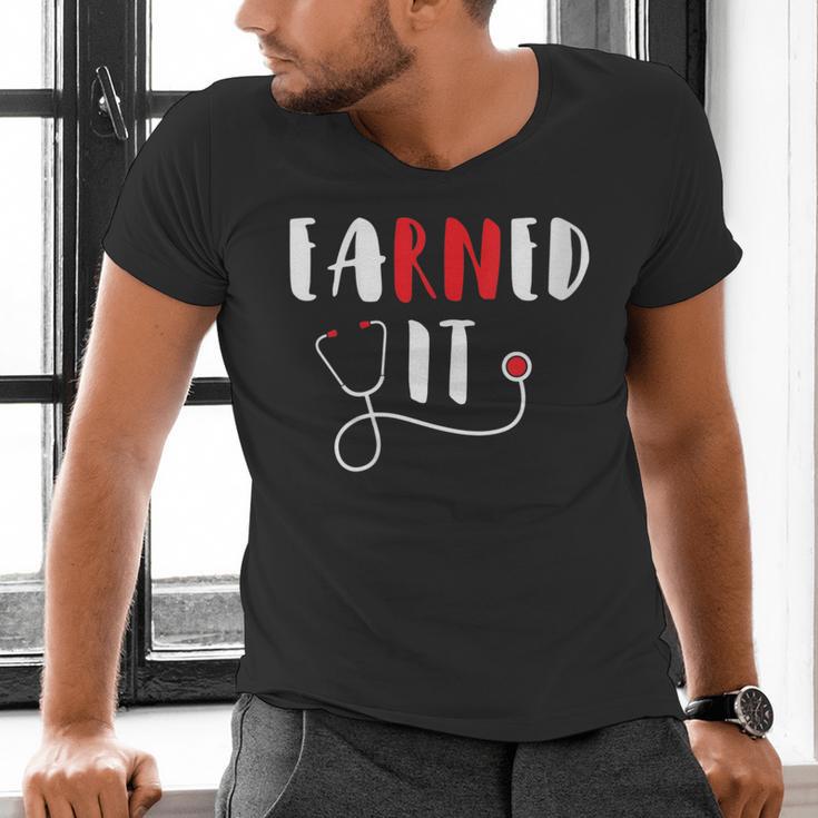 RN Nursing Student Graduation EaRNed It Men's V-Neck T-Shirt