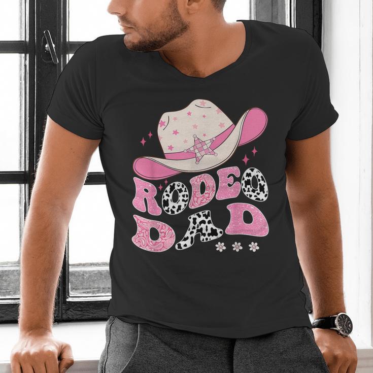 Rodeo Dad Pink Cowgirl 1St Birthday Family Matching Men's V-Neck T-Shirt Rodeo Dad Pink Cowgirl 1St Birthday Family Matching Men's V-Neck T-Shirt