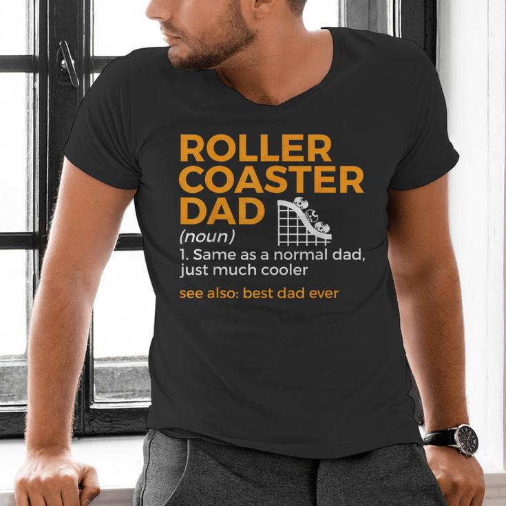 Roller Coaster Dad Definition Best Dad Ever Men's V-Neck T-Shirt Roller Coaster Dad Definition Best Dad Ever Men's V-Neck T-Shirt