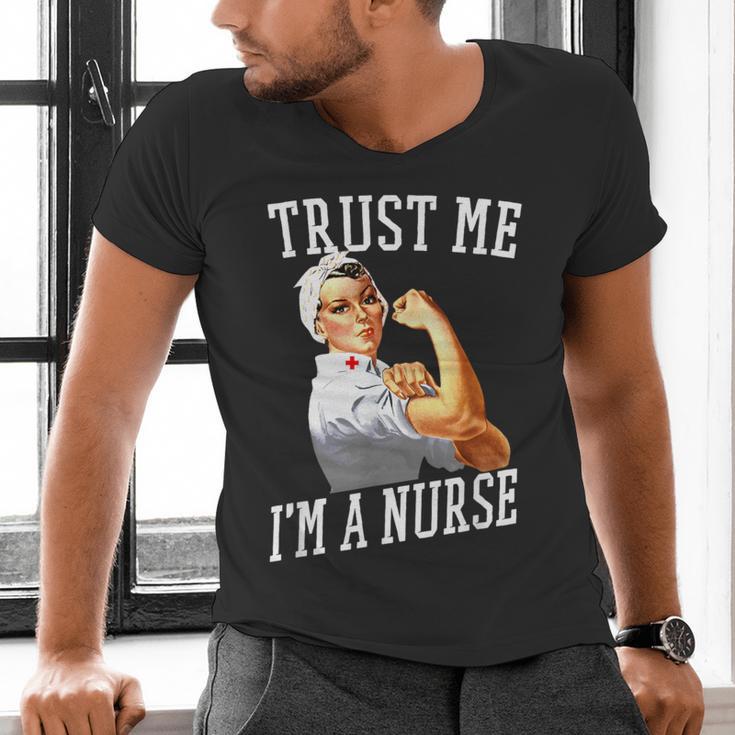 Rosie Riveter Nurse Shirt Nurse Graduation Shirt Men's V-Neck T-Shirt