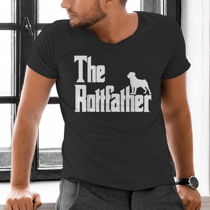The RottFather Rottweiler Dad Shirt Men Men's V-Neck T-Shirt