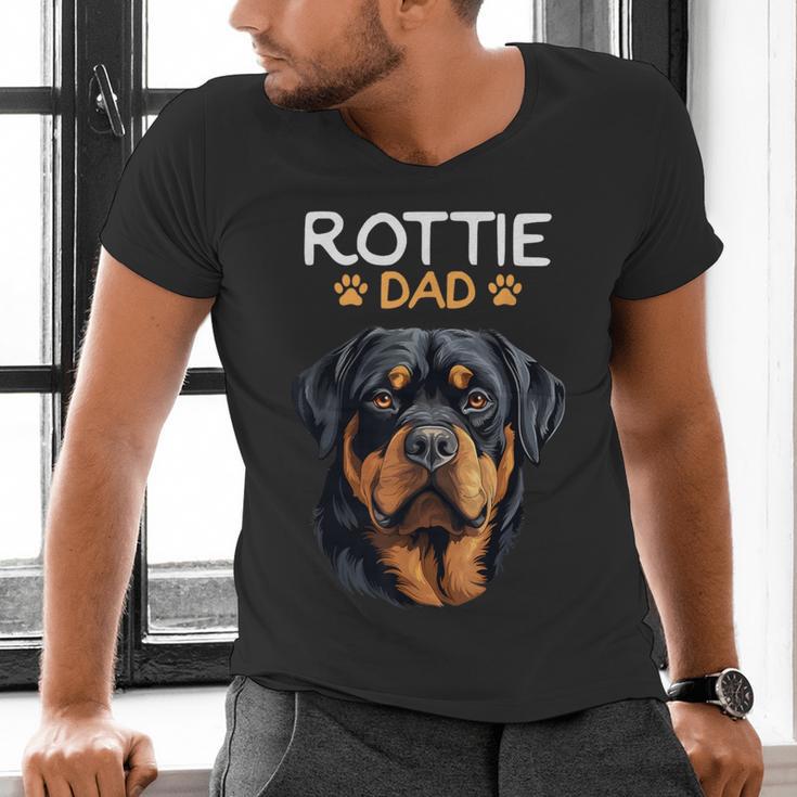 Rottie Dad Rottweiler Dog Men's V-Neck T-Shirt