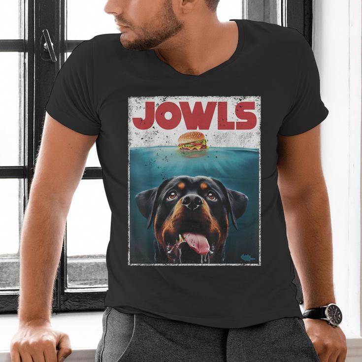 Rottie Rottweiler Jowls Burger Giant Tank Dog Mom Dad Men's V-Neck T-Shirt