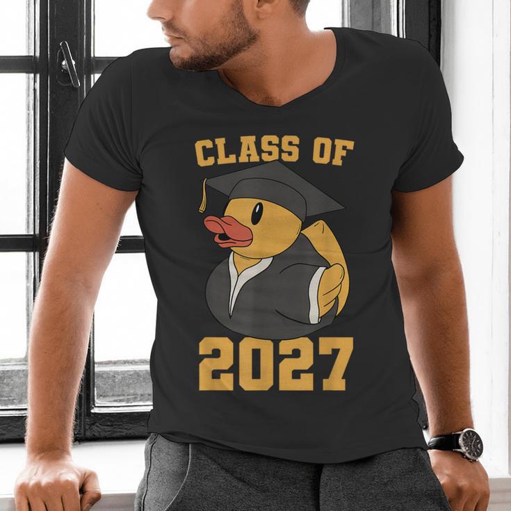 Rubber Duck Class Of 2027 Senior 2027 Graduation Year Senior Men's V-Neck T-Shirt