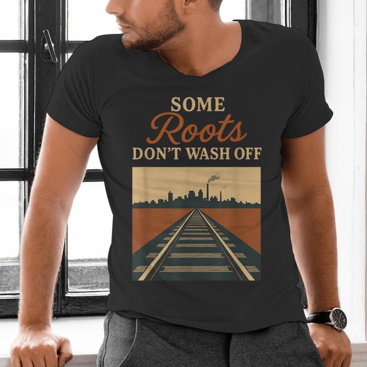 Rust Belt Midwest Nostalgia Steel Town Working Class Pride Men's V-Neck T-Shirt