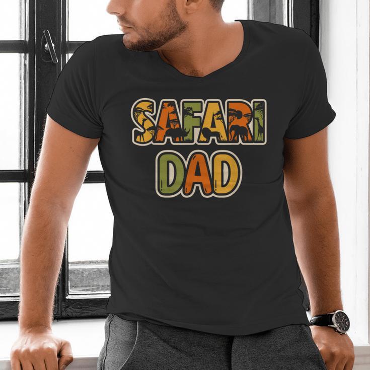 Safari Dad Safari Outfit Safari Costume Cute African Safari Men's V-Neck T-Shirt Safari Dad Safari Outfit Safari Costume Cute African Safari Men's V-Neck T-Shirt