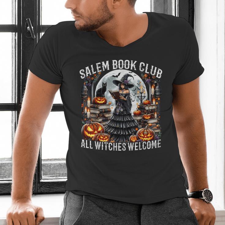 Salem Book Club Gothic Witch Vintage Halloween Art Men's V-Neck T-Shirt