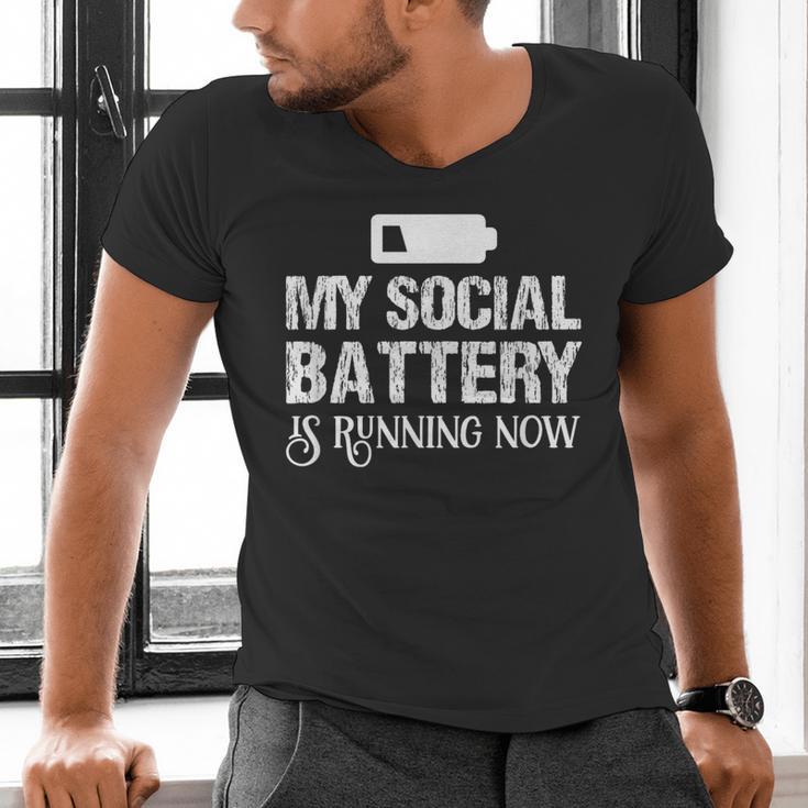 Sarcastic Anti Low Social Battery Social Introvert Men's V-Neck T-Shirt