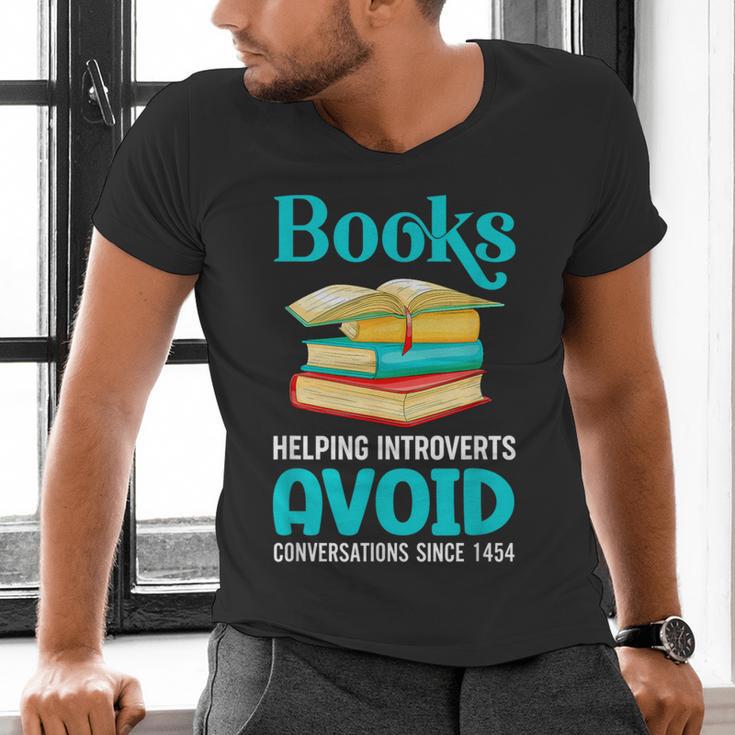 Sarcastic Books Anti Social Introvert Book Conversation Men's V-Neck T-Shirt
