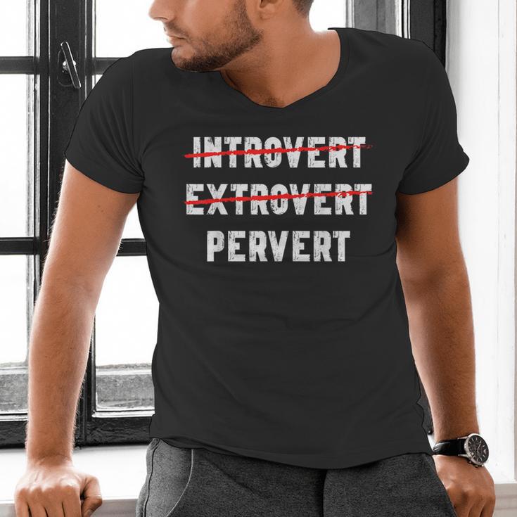 Sarcastic Introvert Extrover Pervert Men Women Men's V-Neck T-Shirt
