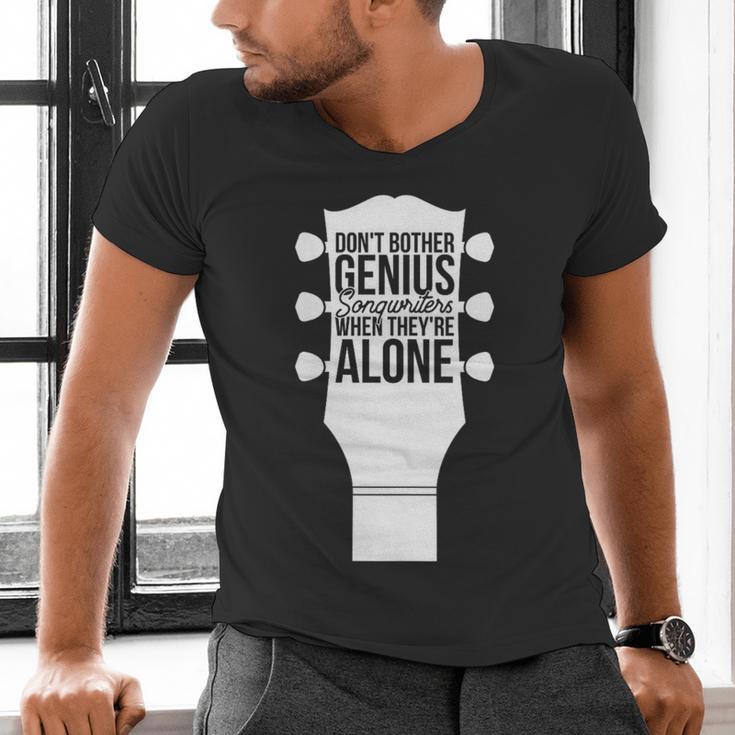 Sarcastic Jokes Genius Songwriters Are Introvert Guitarist Men's V-Neck T-Shirt