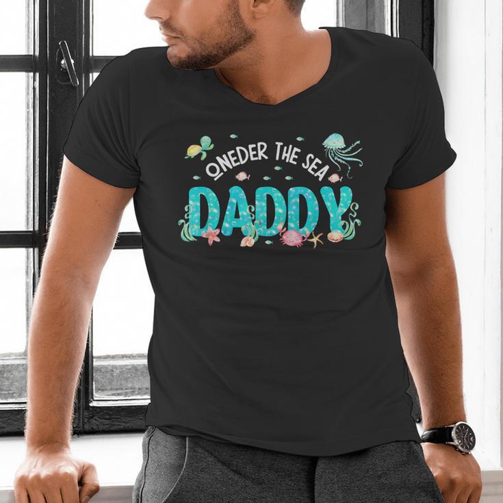 Under Sea Daddy Birthday Girl Boy Matching Family Party Men's V-Neck T-Shirt