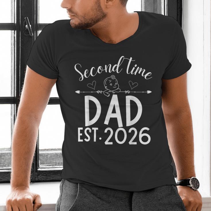 Second Time Dad Est 2026 Pregnancy Announcement Baby Daddy Men's V-Neck T-Shirt