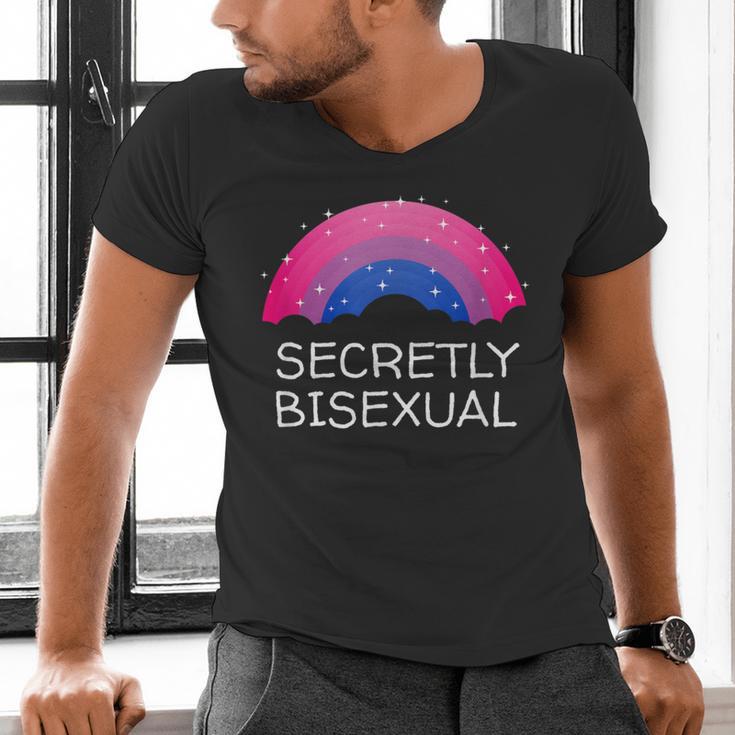 Secretly Bisexual Bi Introvert Bi Pride Antisocial LGBTQ Men's V-Neck T-Shirt Secretly Bisexual Bi Introvert Bi Pride Antisocial LGBTQ Men's V-Neck T-Shirt