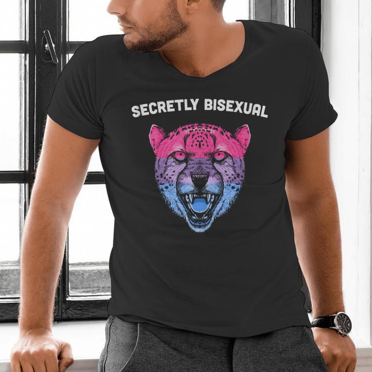 Secretly Bisexual Bi Introvert Bi Pride Antisocial LGBTQ Men's V-Neck T-Shirt