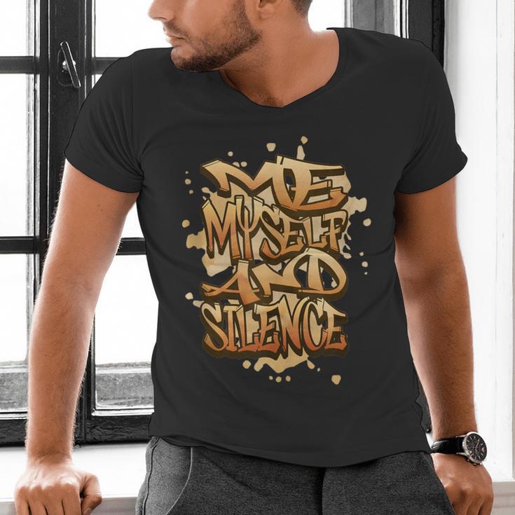 Self Care Introvert Relaxation Me Myself And Silence Retro Men's V-Neck T-Shirt Self Care Introvert Relaxation Me Myself And Silence Retro Men's V-Neck T-Shirt