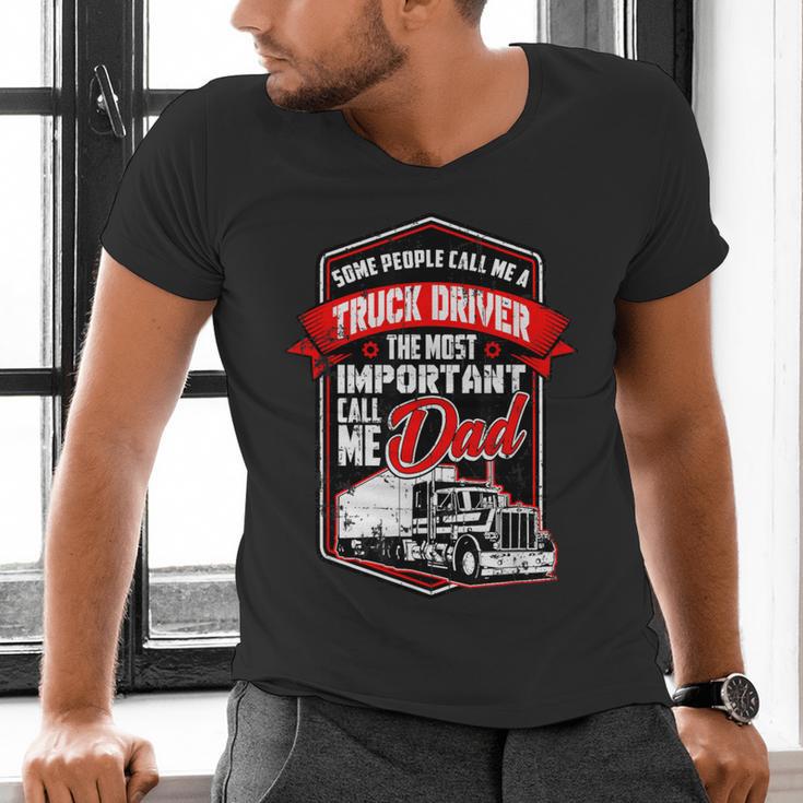 Semi Truck Driver For Truckers And Dads Small Men's V-Neck T-Shirt