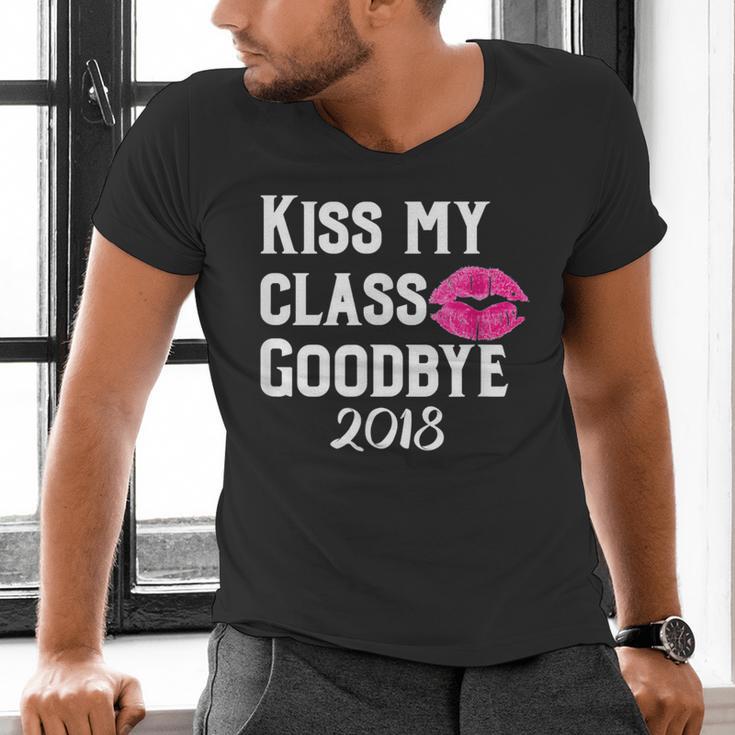Sen18r Shirt Senior 2018 Graduation Kiss Lips Men's V-Neck T-Shirt