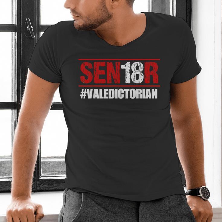 Senior 2018 Valedictorian School Colors Graduation Men's V-Neck T-Shirt