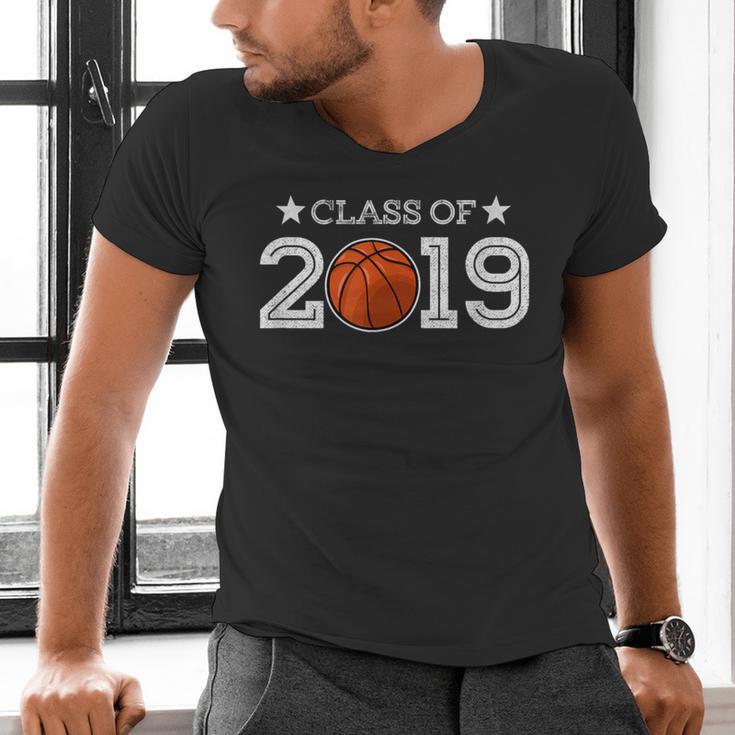 Senior 2019 Basketball Shirt Graduation Class Of 2019 Stars Men's V-Neck T-Shirt