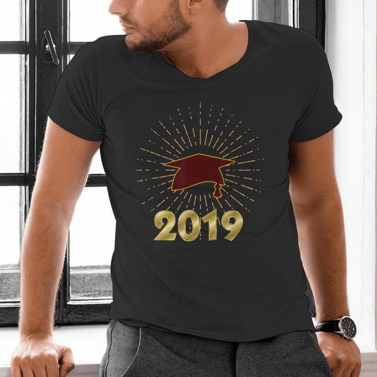 Senior 2019 Graduation Shirt Burgundy Gold Class Colors G23 Men's V-Neck T-Shirt