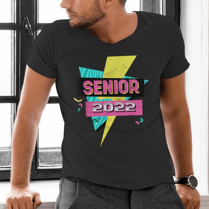 Senior 2022 Graduation Class Of 2022 Retro 90's Graduation Men's V-Neck T-Shirt