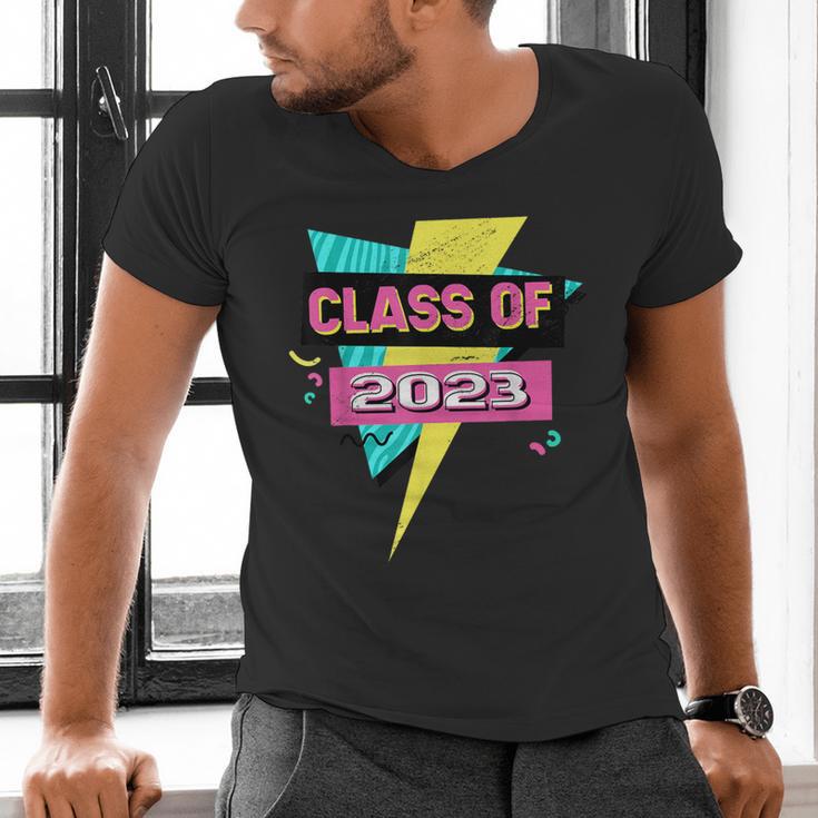 Senior 2023 Graduation Class Of 2023 Retro 90's Graduation Men's V-Neck T-Shirt