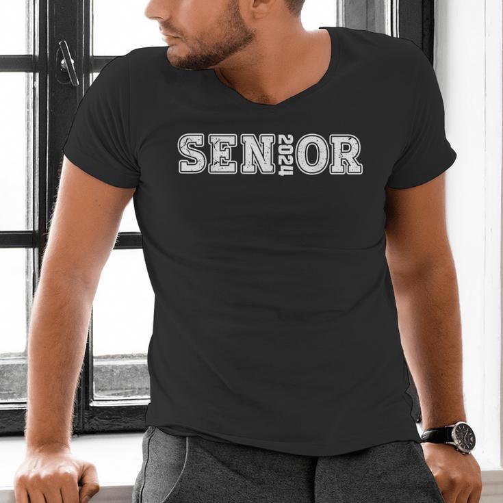 Senior 2024 Class Of 2024 Graduation First Day Of School Men's V-Neck T-Shirt