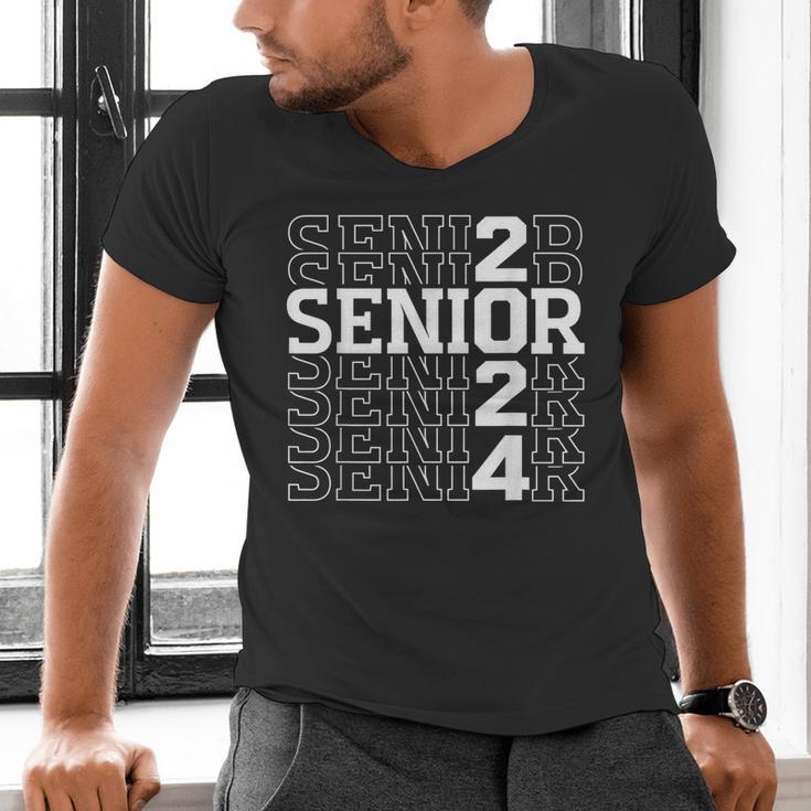 Senior 2024 Graduation Graduate Class Of 2024 Women Boy Girl Men's V-Neck T-Shirt