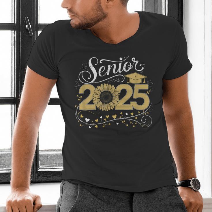 Senior 2025 Graduation Sunflower Class Of 2025 Men's V-Neck T-Shirt
