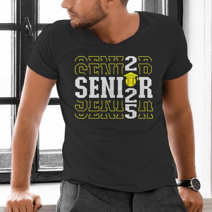 Senior 2025 Softball Class Of 2025 Graduation Men's V-Neck T-Shirt