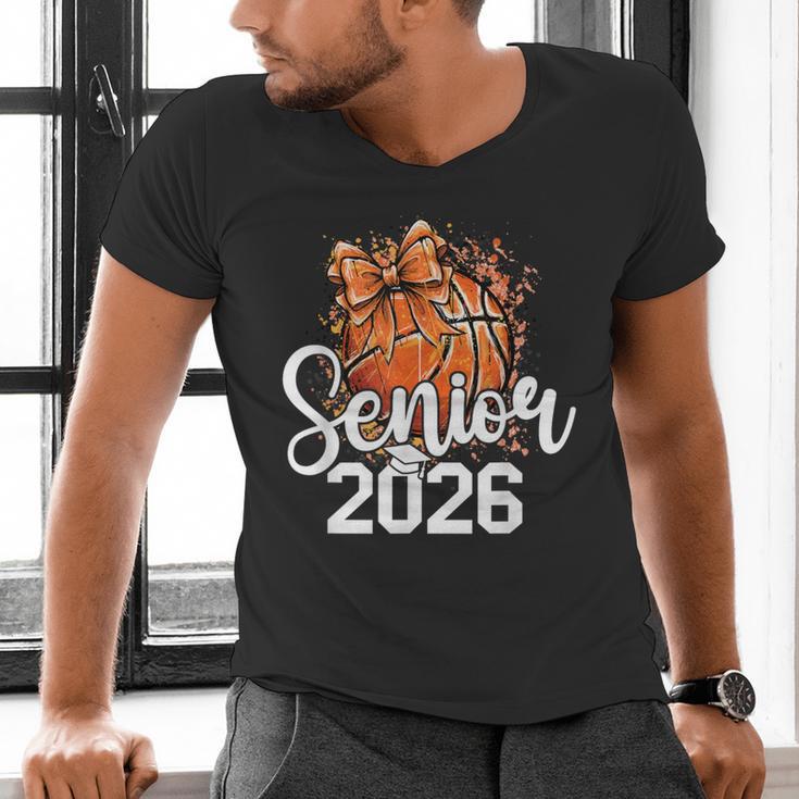 Senior Basketball Class Of 2026 Coquette Graduation Day Men's V-Neck T-Shirt