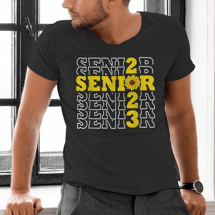 Senior Class Of 2023 Sunflower Graduation Seniors 23 Men's V-Neck T-Shirt