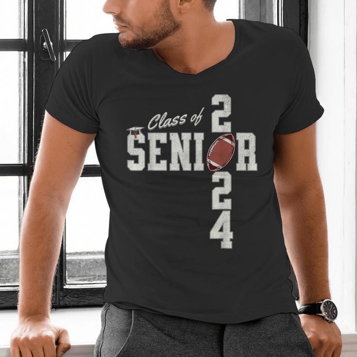 Senior Class Of 2024 Football Graduation Party Favors 2024 Men's V-Neck T-Shirt