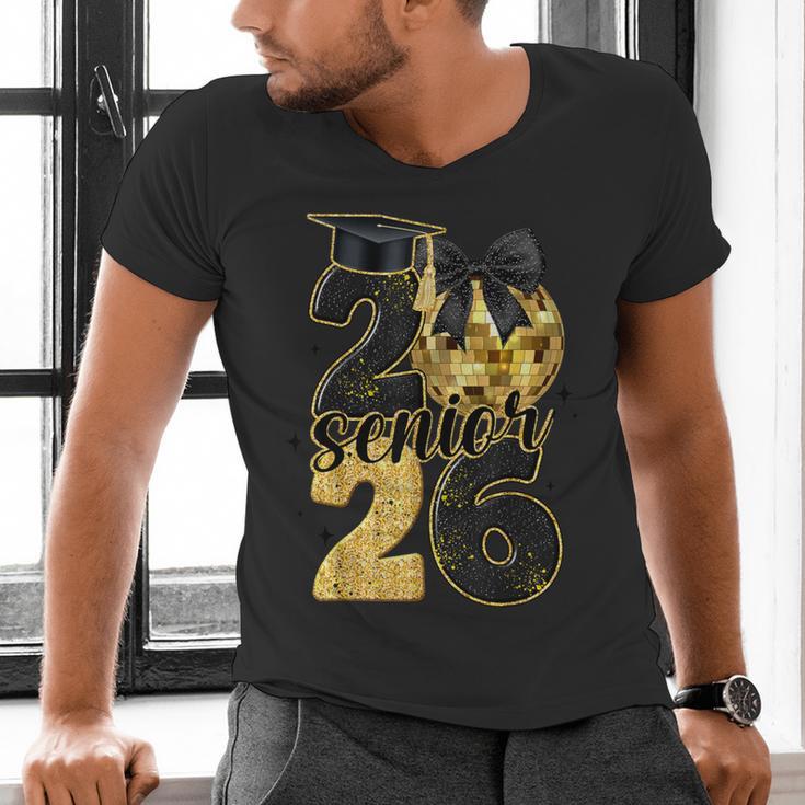 Senior Class Of 2026 Senior Girl Graduation Cap Coquette Bow Men's V-Neck T-Shirt