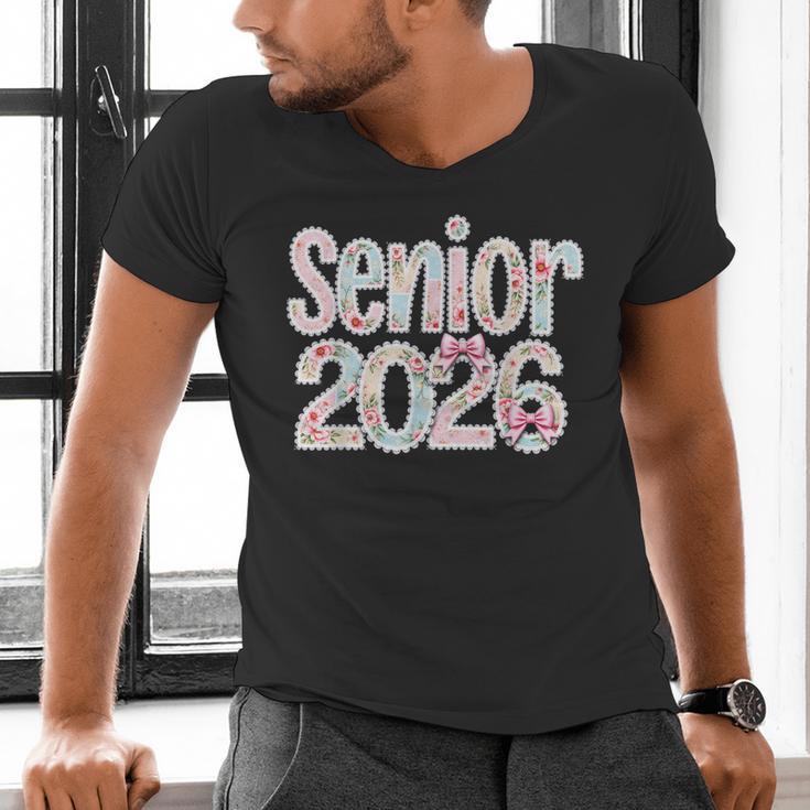 Senior Class Of 2026 Graduation 2026 Coquette Pink Bow Cute Men's V-Neck T-Shirt