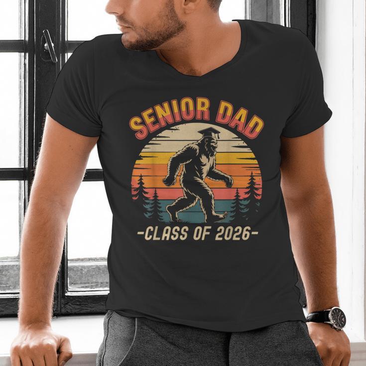 Senior Dad Class Of 2026 Bigfoot Vintage Graduation Men's V-Neck T-Shirt