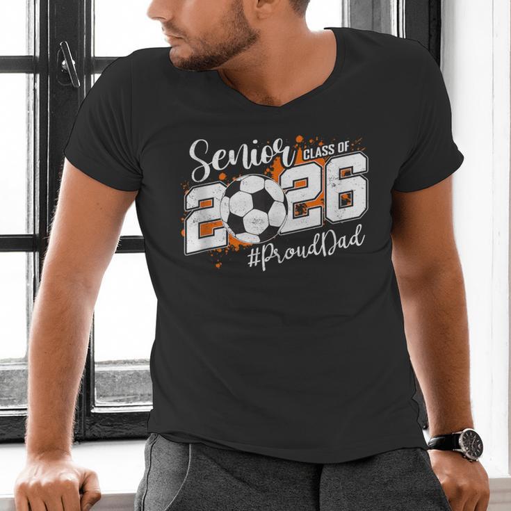 Senior Dad Class Of 2026 Soccer Ball Graduation Men's V-Neck T-Shirt