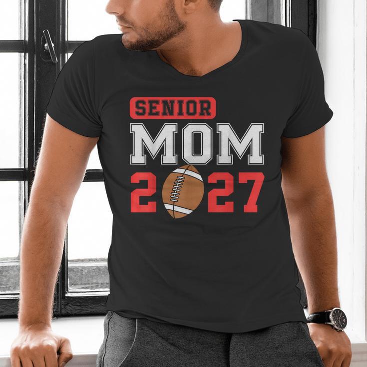 Senior Football Mom 2027 Team Class Of 2027 Graduation Mom Men's V-Neck T-Shirt