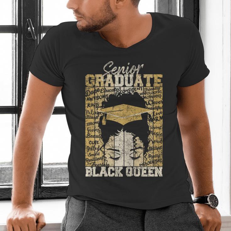 Senior Graduate 2024 Queen Graduation Educated Melanin Men's V-Neck T-Shirt